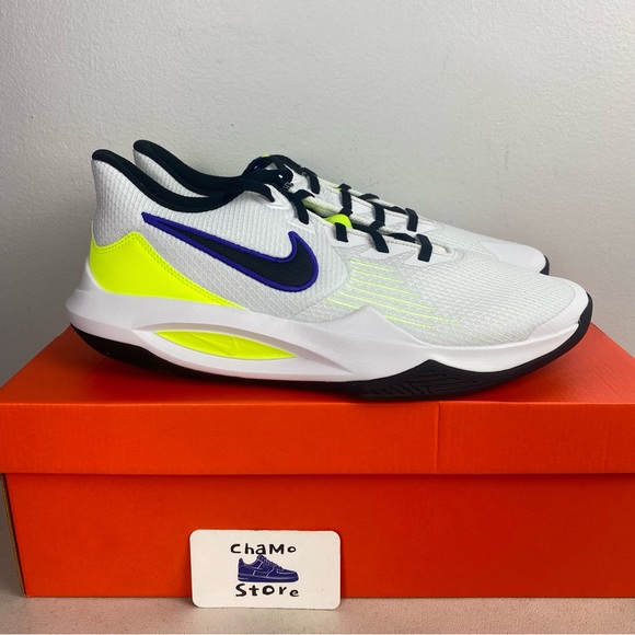 Nike Shoes Nike Precision V Athletic White Volt Green Basketball